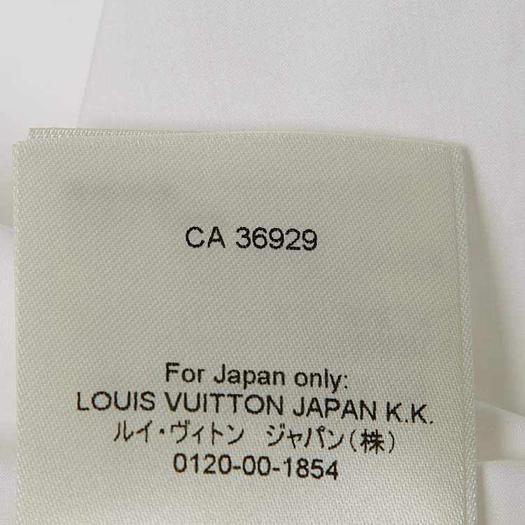 Pre Owned Louis Vuitton White LVSE Print Cotton Short Sleeve Shirt XL