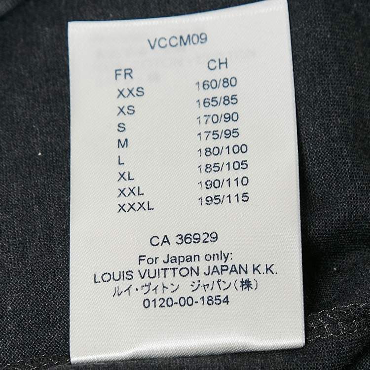 Pre Owned Louis Vuitton Grey LV Embroidered Jersey V-Neck T-Shirt XS