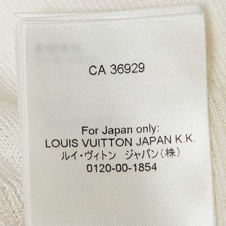 Pre Owned Louis Vuitton Cream Thistle Intarsia Wool Knit Pullover M