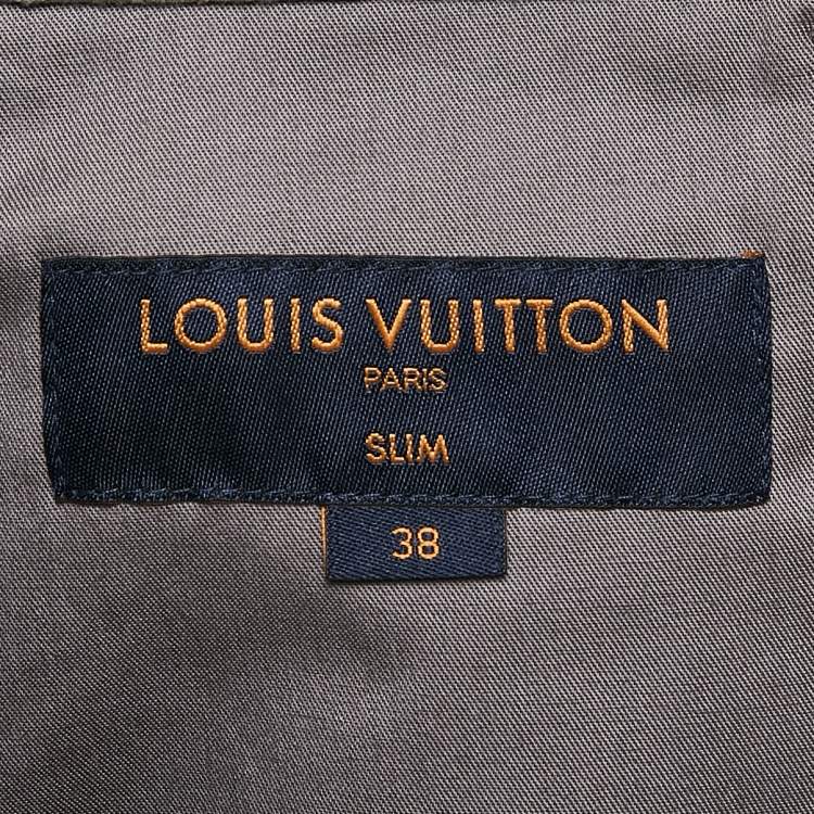 Pre Owned Louis Vuitton Grey Monogram Denim Slim Jeans M Waist 38"