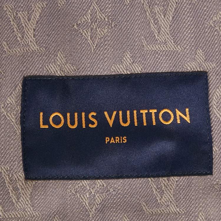 Pre Owned Louis Vuitton Grey Monogram Jacquard Denim Single Breasted Jacket L