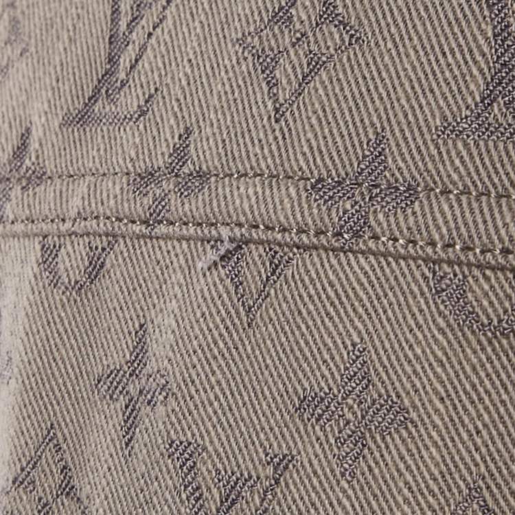 Pre Owned Louis Vuitton Grey Monogram Jacquard Denim Single Breasted Jacket L