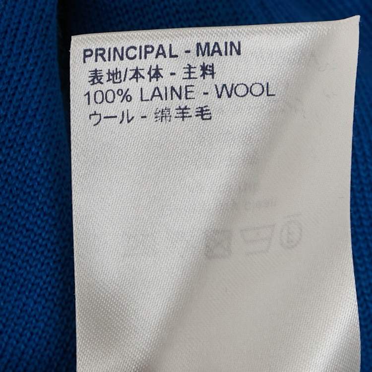 Pre Owned Louis Vuitton Blue Cloud Jacquard Knit Wool T-Shirt L