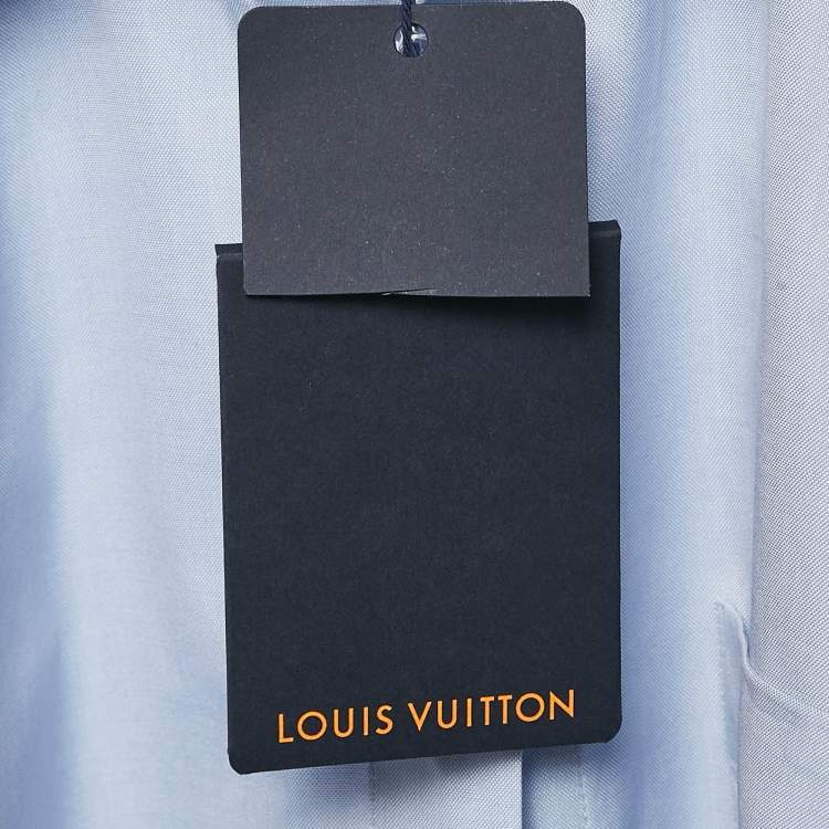 Pre Owned Louis Vuitton Light Blue Cotton Button Front Shirt S