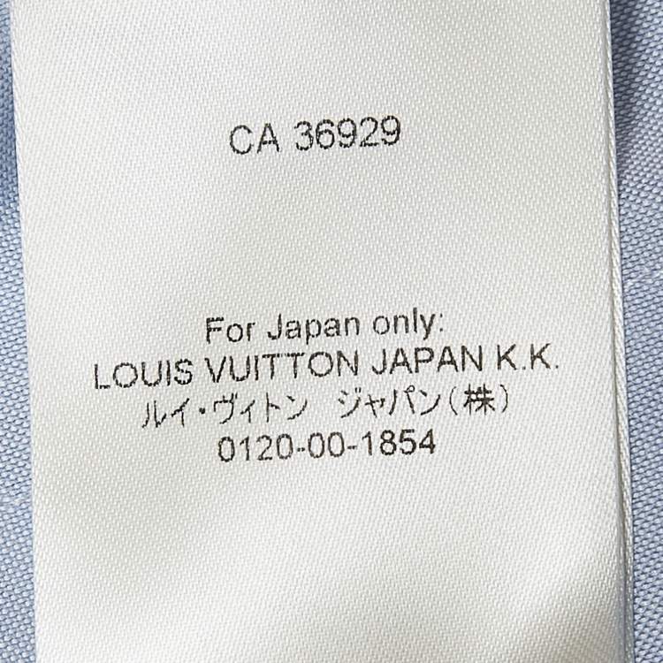 Pre Owned Louis Vuitton Light Blue Cotton Button Front Shirt S
