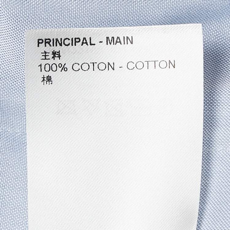 Pre Owned Louis Vuitton Light Blue Cotton Button Front Shirt S
