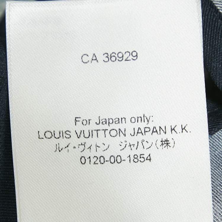 Pre Owned Louis Vuitton Blue Floral Monogram Print Silk Short Sleeve Shirt XXL