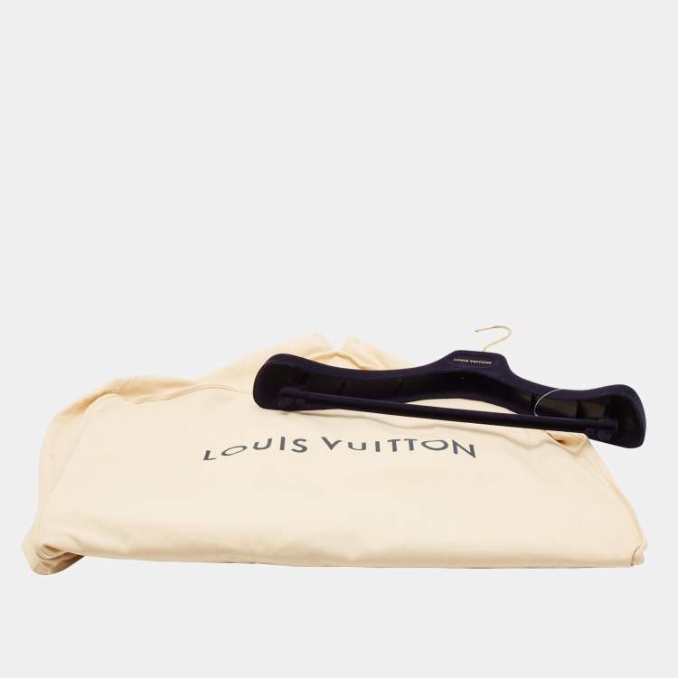 Pre Owned Louis Vuitton Navy Blue Wool Felt Double-Face Monogram Coat XL