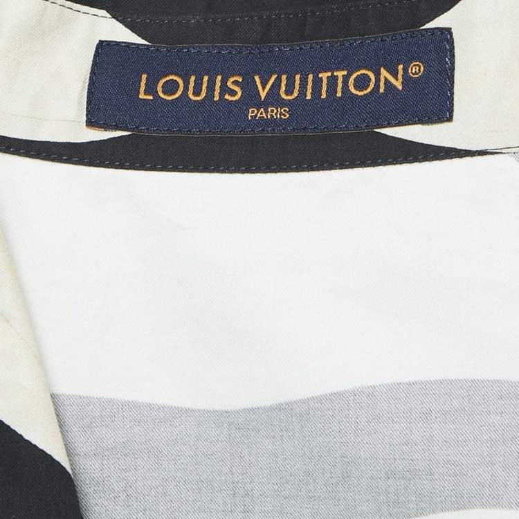 Pre Owned Louis Vuitton Blue Damier Pacific Cotton Short Sleeve Shirt 4L