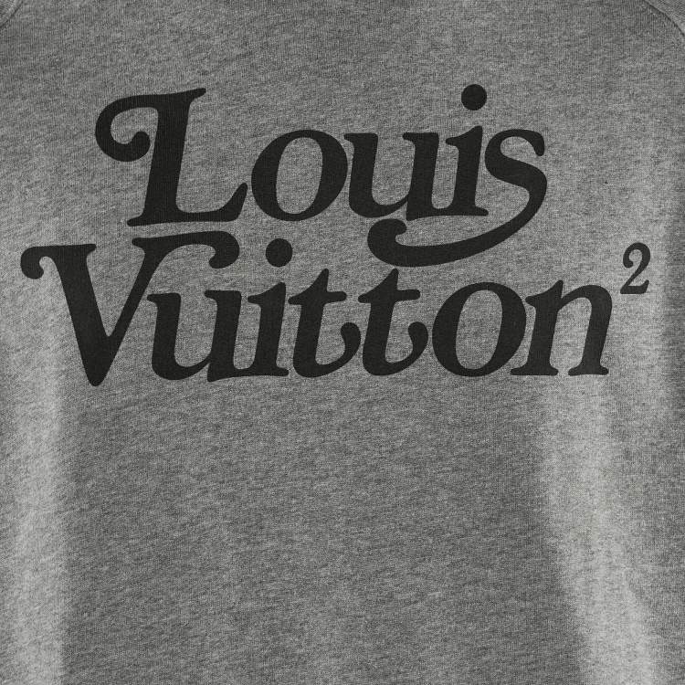 Pre Owned Louis Vuitton x Nigo Grey Logo Print Cotton Sweatshirt XXL 