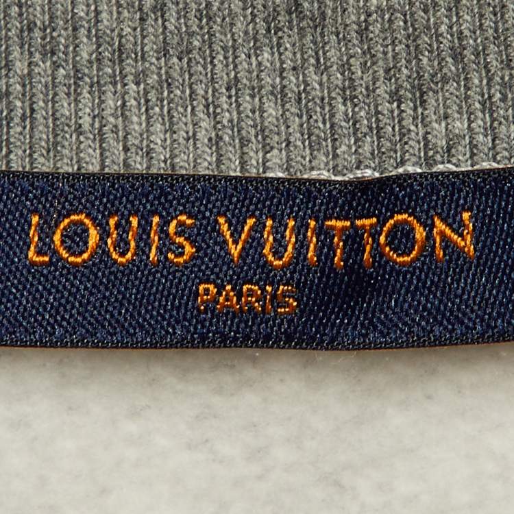 Pre Owned Louis Vuitton x Nigo Grey Logo Print Cotton Sweatshirt XXL 
