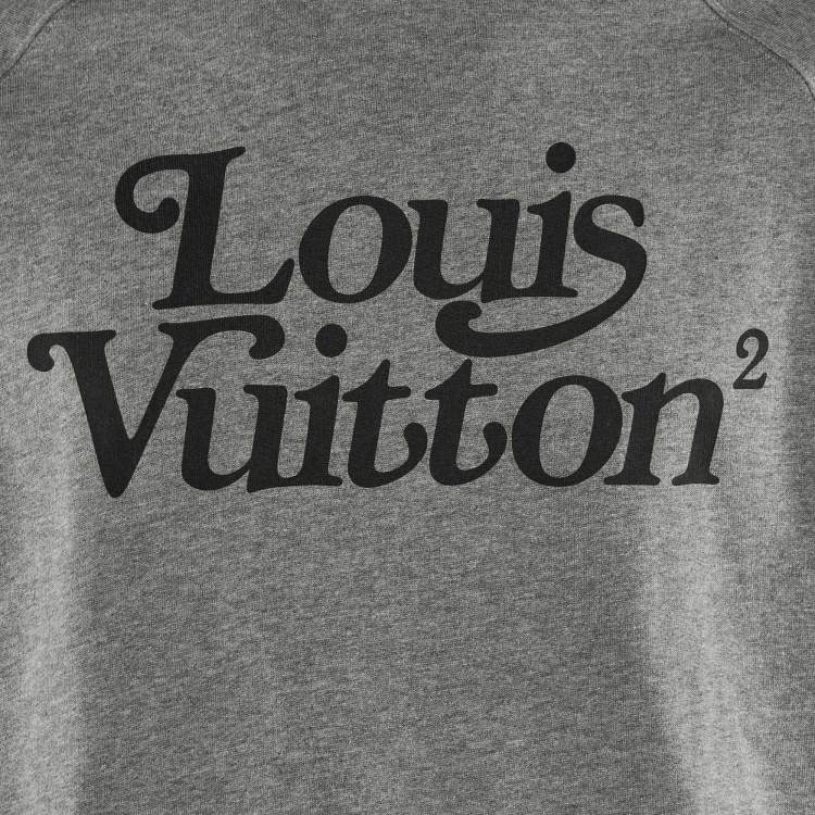 Pre Owned Louis Vuitton x Nigo Grey Logo Print Cotton Sweatshirt L