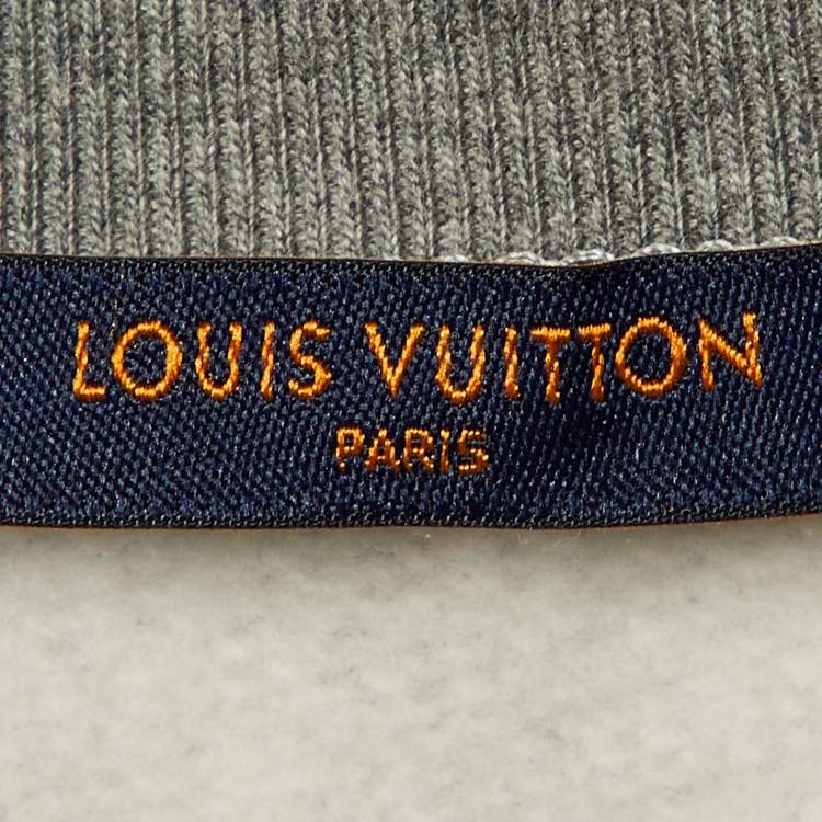 Pre Owned Louis Vuitton x Nigo Grey Logo Print Cotton Sweatshirt L