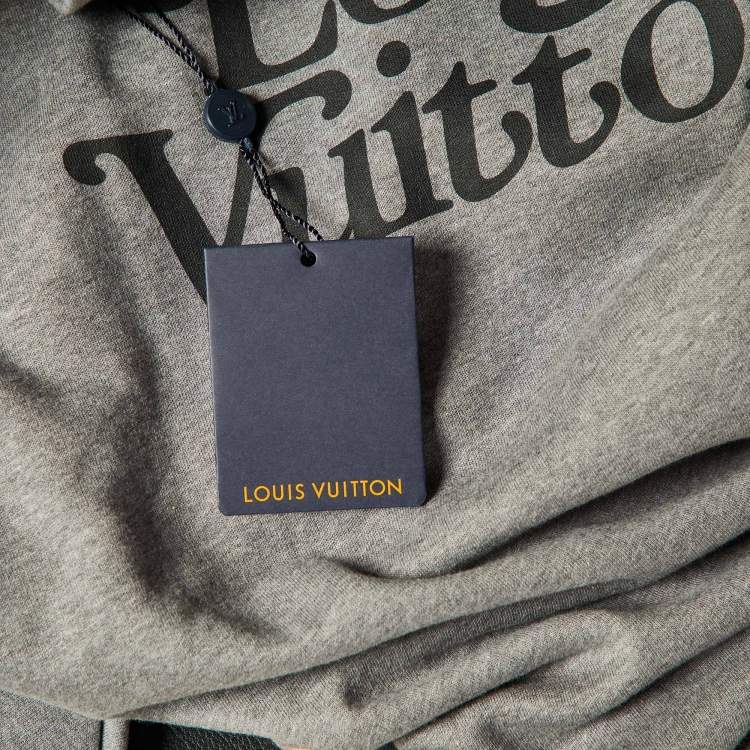 Pre Owned Louis Vuitton x Nigo Grey Logo Print Cotton Sweatshirt L