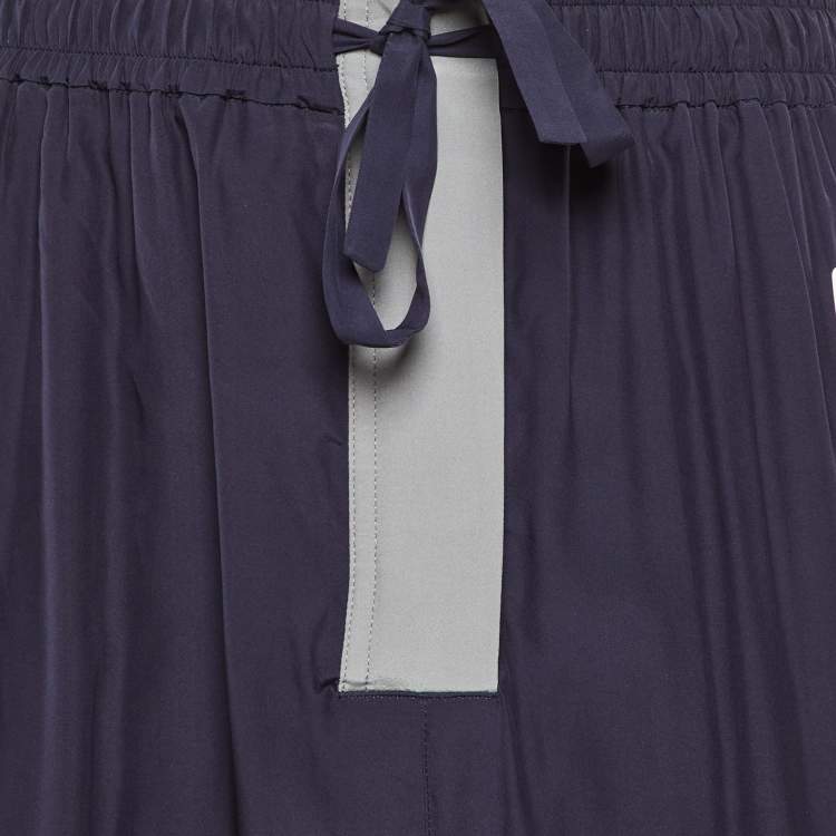 Pre Owned Louis Vuitton Navy Blue & Grey Synthetic Cargo Pants M