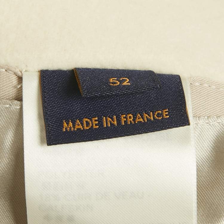 Pre Owned Louis Vuitton White/Grey Felt and Leather AS Patch Varsity Blouson XL