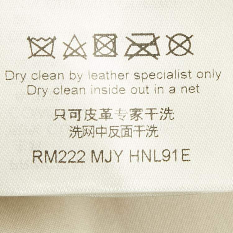 Pre Owned Louis Vuitton White/Grey Felt and Leather AS Patch Varsity Blouson XL