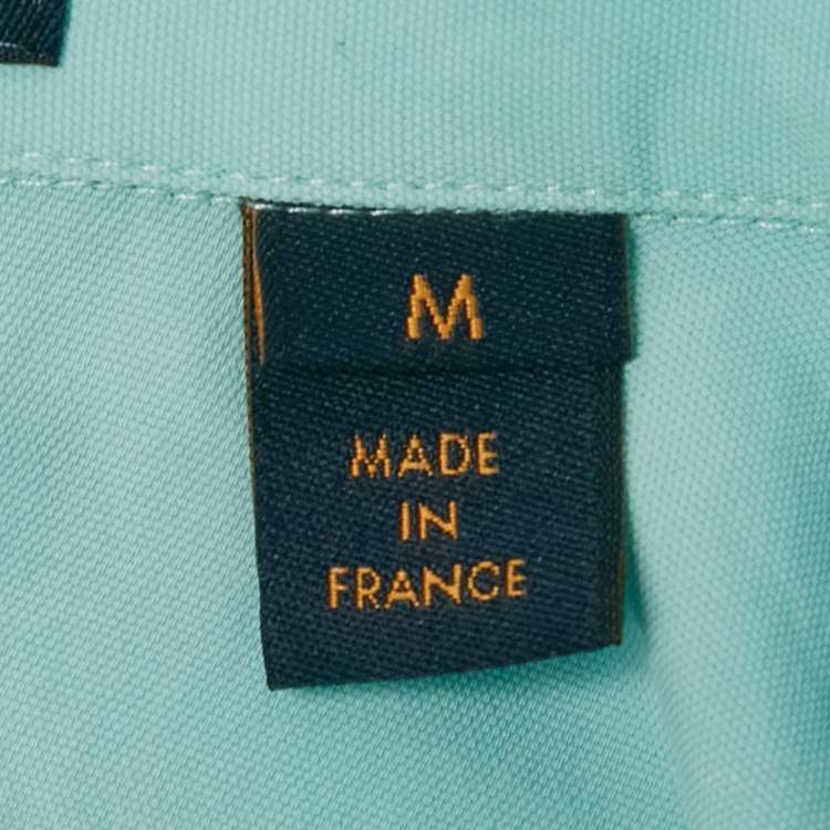 Pre Owned Louis Vuitton Blue Logo Print Cotton Short Sleeve Shirt M