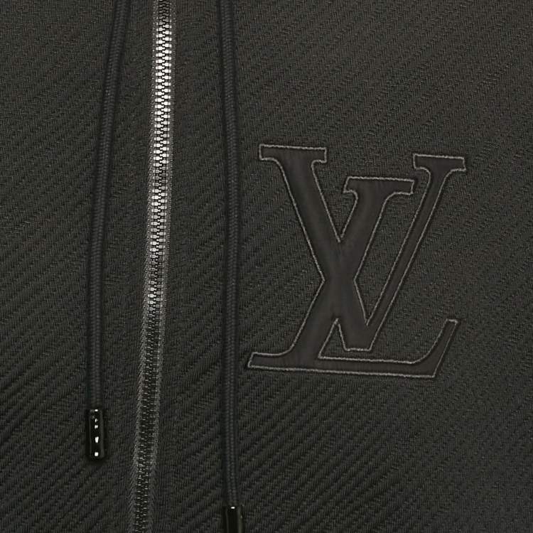مملوكة مسبقًا Louis Vuitton Black Textured Nylon Zip-Up Jacket M