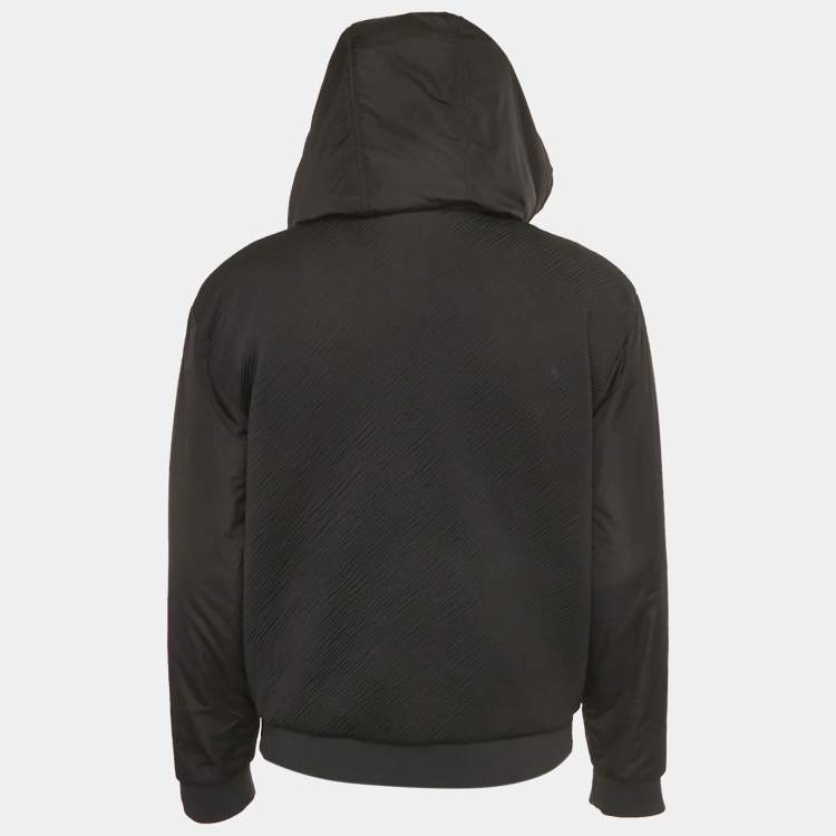 مملوكة مسبقًا Louis Vuitton Black Textured Nylon Zip-Up Jacket M