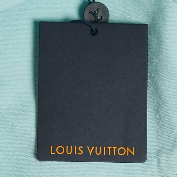 Pre Owned Louis Vuitton Blue LV Print Cotton Short Sleeve Shirt XL