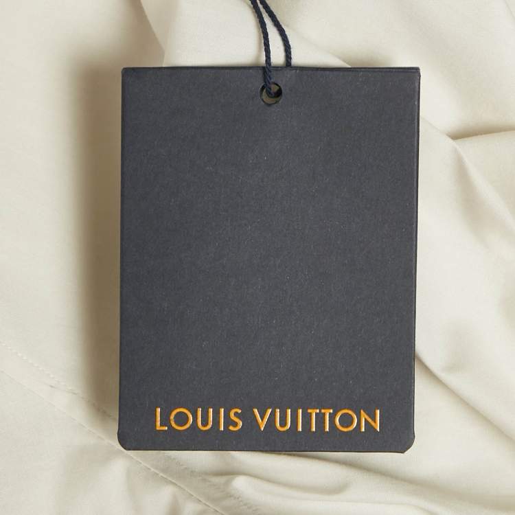 Pre Owned Louis Vuitton Grey LV Ribbon Print Cotton Short Sleeve Shirt M