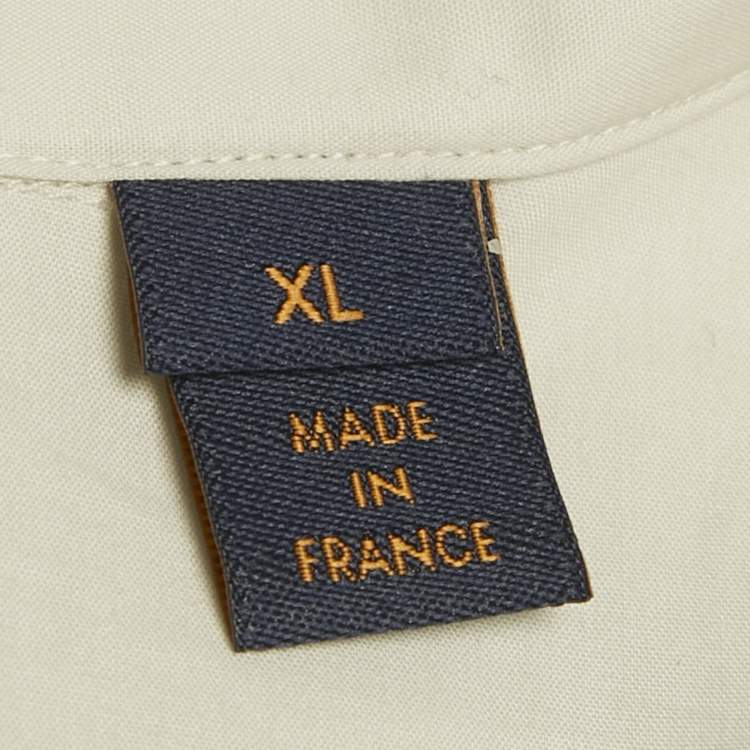 Pre Owned Louis Vuitton Grey LV Ribbon Print Cotton Short Sleeve Shirt XL