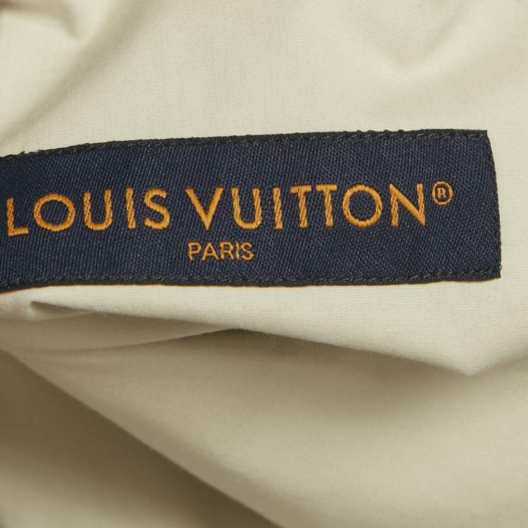 Pre Owned Louis Vuitton Grey LV Ribbon Print Cotton Short Sleeve Shirt XL