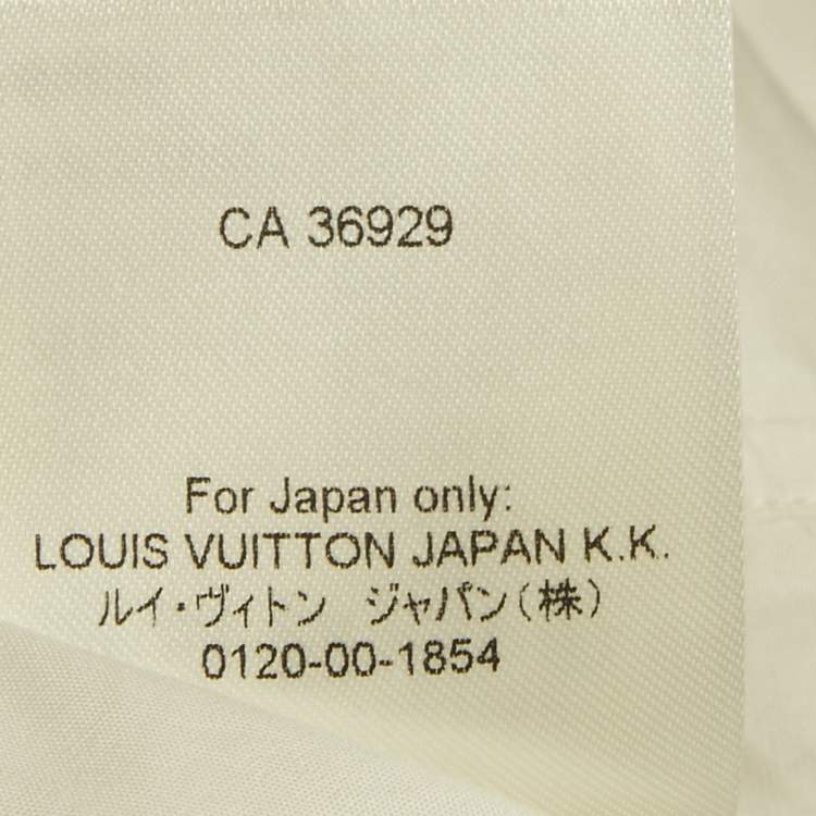 Pre Owned Louis Vuitton Grey LV Ribbon Print Cotton Short Sleeve Shirt XL