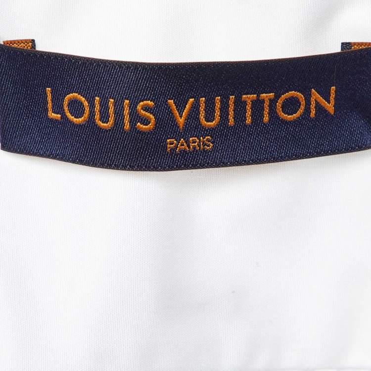 Pre Owned Louis Vuitton White Cotton Staples Edition Long Sleeve Shirt M