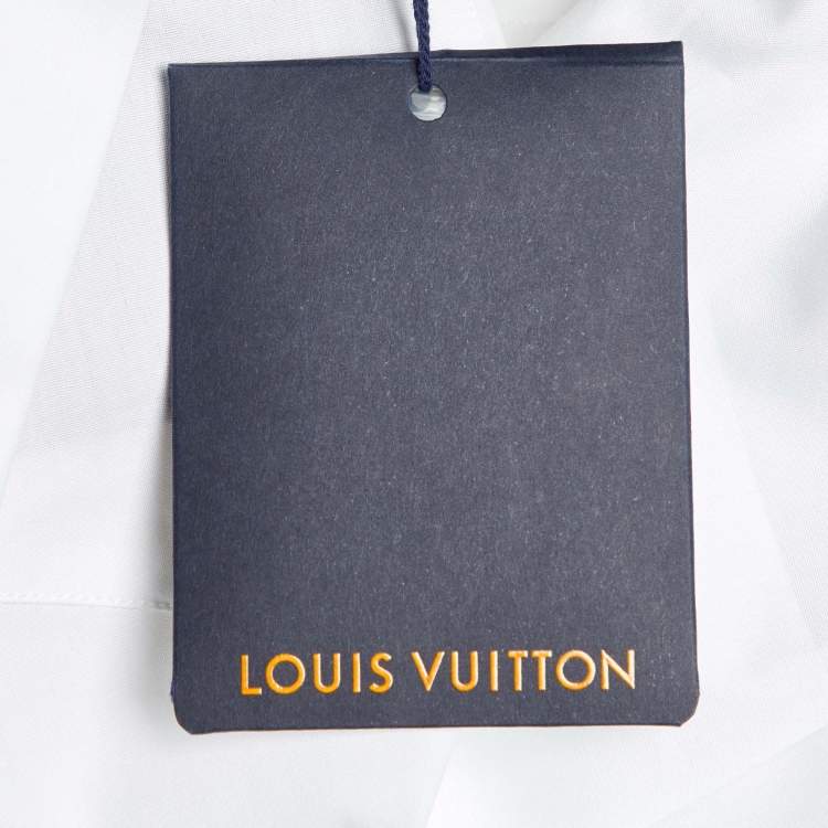 Pre Owned Louis Vuitton White Cotton Staples Edition Long Sleeve Shirt M