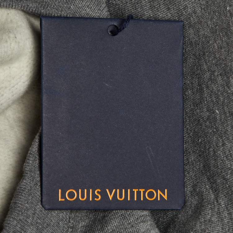 مملوكة مسبقًا سويت شيرت لوي فيتون بالتعاون مع نيغو طباعة قلب رمادي قطن بياقة دائرية مقاس كبير جدًا - إكس لارج