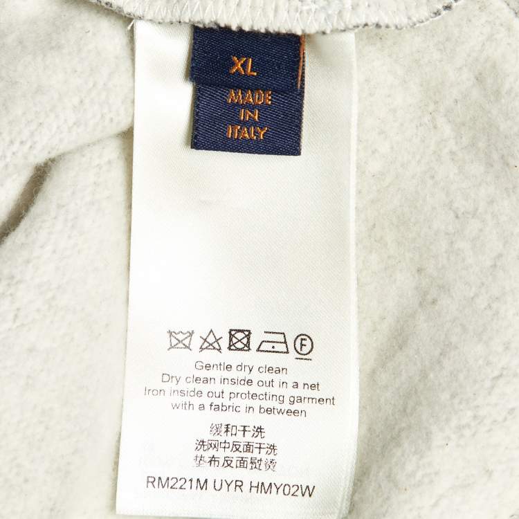 مملوكة مسبقًا سويت شيرت لوي فيتون بالتعاون مع نيغو طباعة قلب رمادي قطن بياقة دائرية مقاس كبير جدًا - إكس لارج