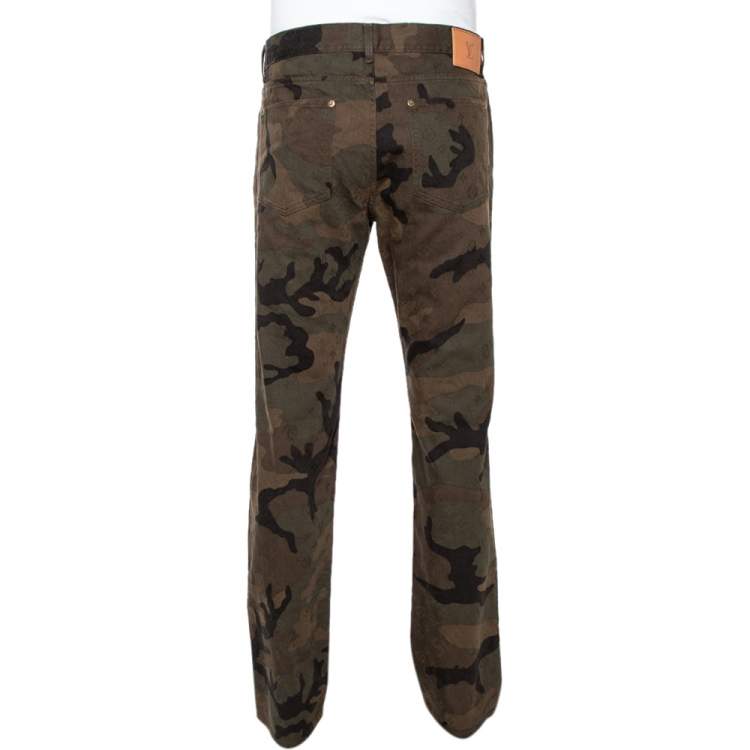 مملوكة مسبقًا Louis Vuitton X Supreme Camouflage Monogram Jacquard Regular Fit Jeans XL