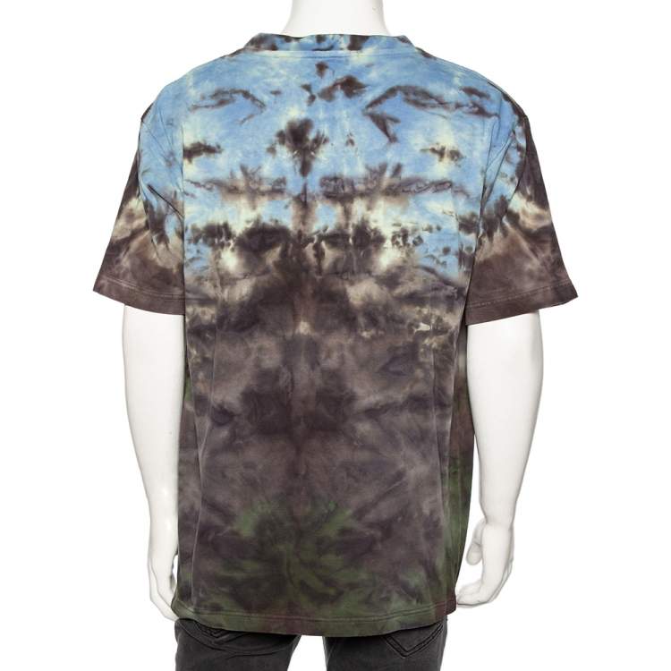 Pre Owned Louis Vuitton Multicolor Tie-Dye Printed Knit Pocket Detail T Shirt L