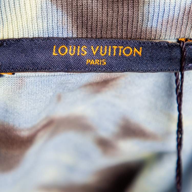 Pre Owned Louis Vuitton Multicolor Tie-Dye Printed Knit Pocket Detail T Shirt L