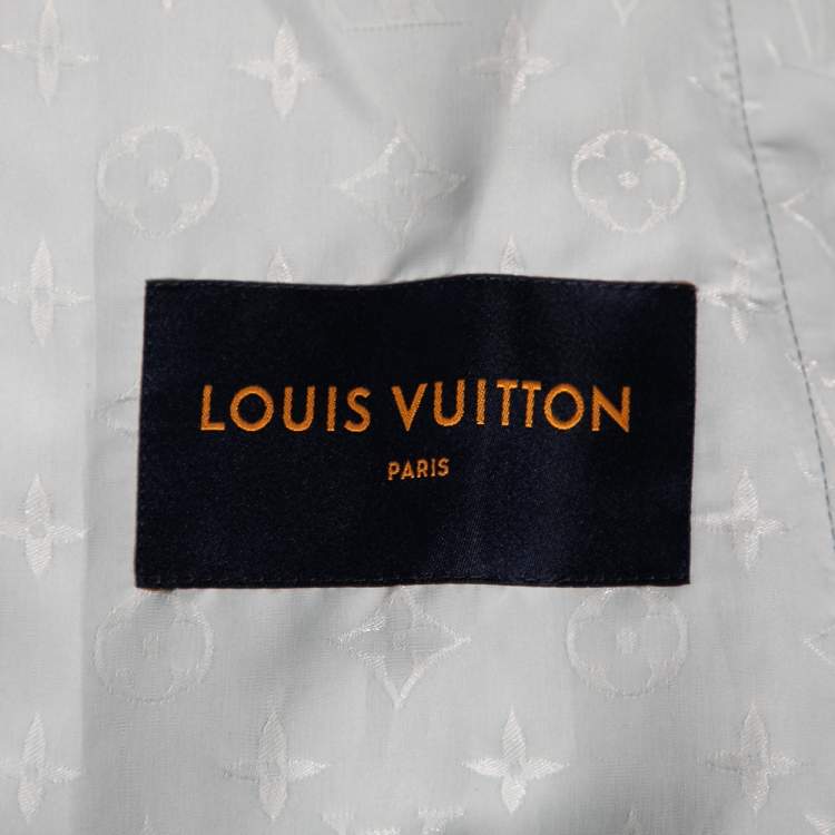 Pre Owned Louis Vuitton Blue Sky Printed Synthetic Hooded Jacket XXL