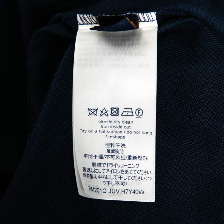 Pre Owned Louis Vuitton Navy Blue Cotton Knit Pocket Detail Polo T-Shirt 4XL