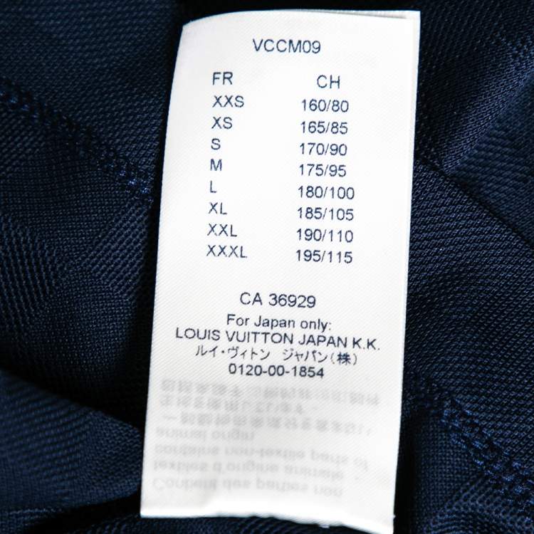 Pre Owned Louis Vuitton Navy Blue Cotton Knit Pocket Detail Polo T-Shirt 4XL