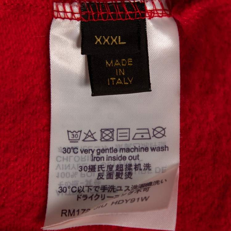 Pre Owned Louis Vuitton X Supreme Red Monogram Cotton Box Logo Hoodie XXXL