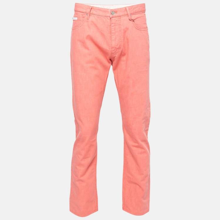 Pre Owned Louis Vuitton Peach Denim Jeans XL