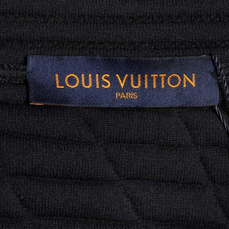 Pre Owned Louis Vuitton Black Quilted Plain Rainbow Zip Front Jacket XL