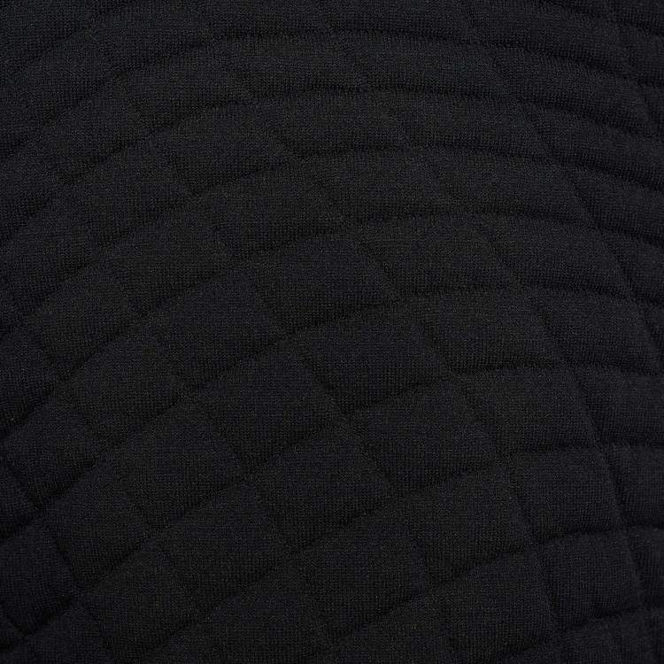 Pre Owned Louis Vuitton Black Quilted Plain Rainbow Zip Front Jacket XL
