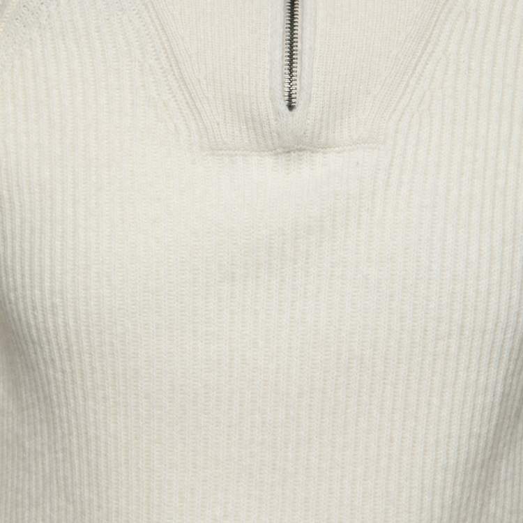 Pre Owned Louis Vuitton Cream Wool & Cashmere Turtleneck Sweater M