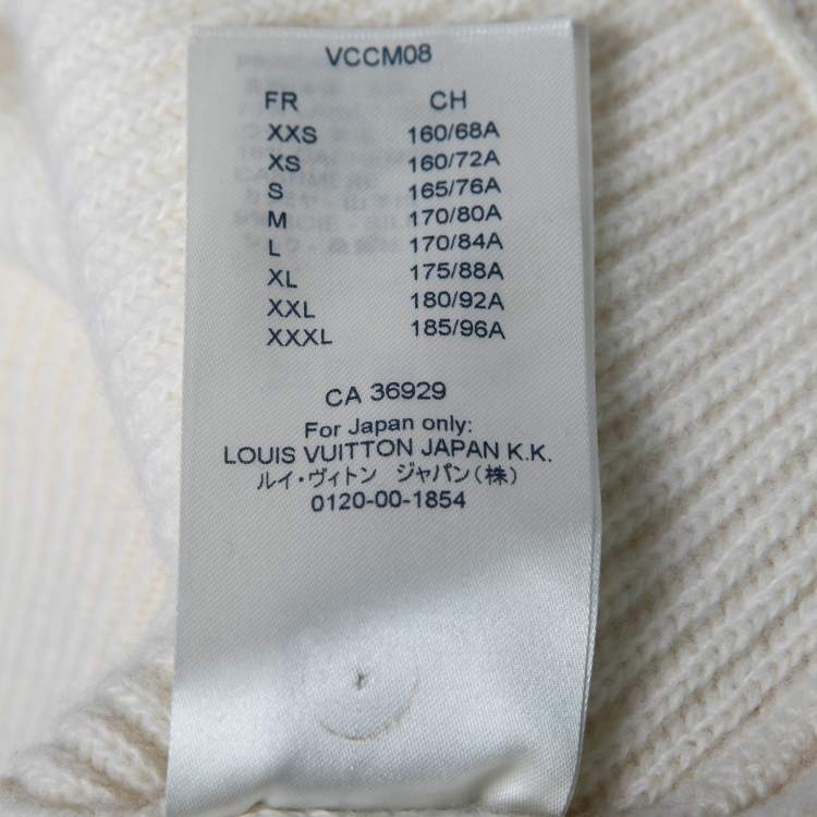 Pre Owned Louis Vuitton Cream Wool & Cashmere Turtleneck Sweater M