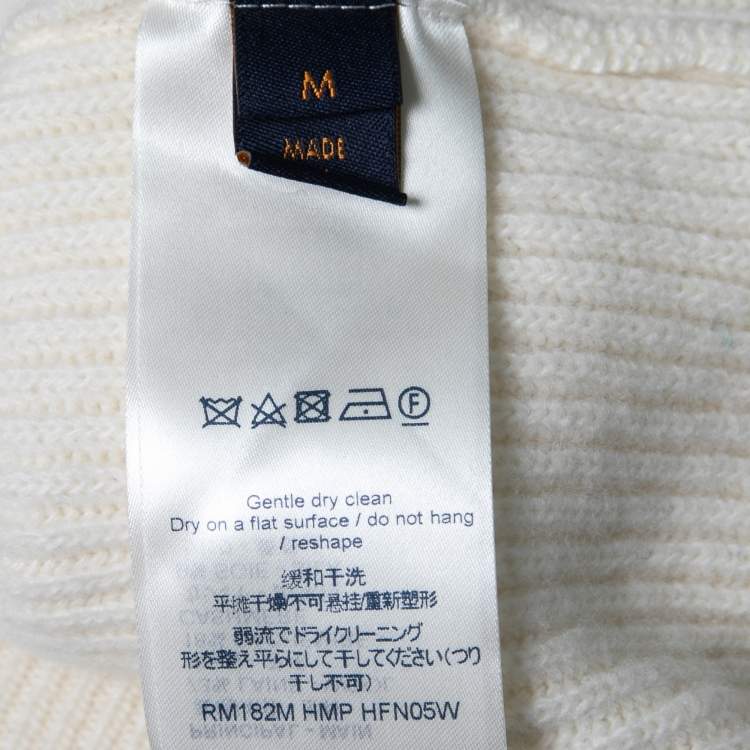 Pre Owned Louis Vuitton Cream Wool & Cashmere Turtleneck Sweater M
