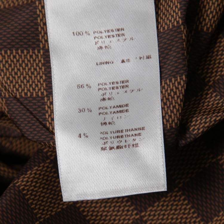 Pre Owned Louis Vuitton Brown Damier Ebene Synthetic Reversible & Convertible Jacket XL