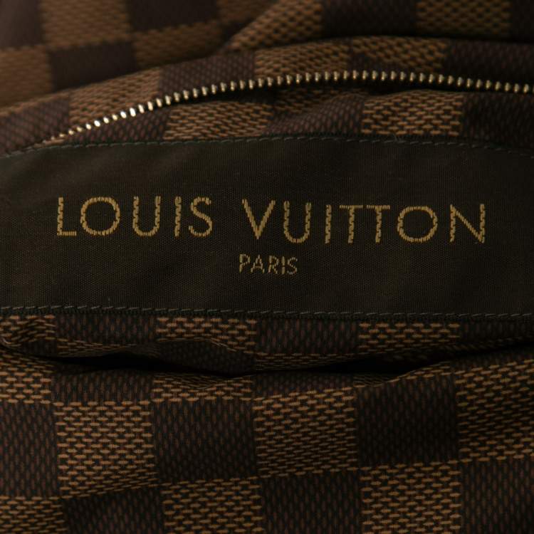 Pre Owned Louis Vuitton Brown Damier Ebene Synthetic Reversible & Convertible Jacket XL