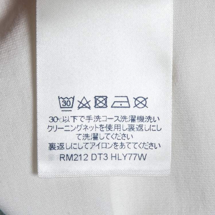 Pre Owned Louis Vuitton White Neon Working Man Print T-Shirt L