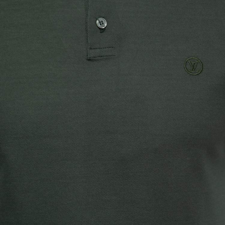 Pre Owned Louis Vuitton Green Cotton Polo T Shirt XS